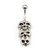 Three Skull Dangle Belly Button Ring 14g