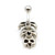 Three Skull Dangle Belly Button Ring 14g