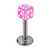 Pink Acrylic Dice Labret Studs