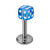 Aqua Acrylic Dice Labret Studs