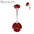 Implant Grade Titanium Internally Threaded Top Prong Set Double Round CZ Belly Button Navel Ring 14ga Sold Each