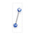 Blue Striped Acrylic Ball Straight Barbell Piercing