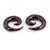 Pair of Black & Red Stripe Spiral Glass Tapers 