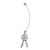 Flexi acrylic belly button ring for +Size 14g/1.6mm with 5mm steel balls-1