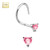 Pink Heart CZ Corkscrew Nose Stud