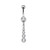 Clear CZ Dangling Belly Button Ring Piercing