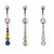 Dangle Bezel CZ Belly Button Ring