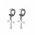 Earrings stainless steel with a small cross dangling part one pair