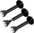 Labret Black Piercing Jewelry Vertical 3Pcs Internally Threaded Anodized 16 Gauge with 2.5mm Crystal