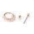 Nipple Piercing Shield Half Circle CZ Lined 316L Surgical Steel Rose Gold