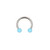 Light Blue Matte Color Ball Circular Barbell Piercing