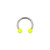 Neon Yellow Matte Color Ball Circular Barbell Piercing