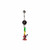 Belly Navel Ring Rasta Bong Design Surgical steel Belly Button Piercing 14 Gauge 7/16" 11mm