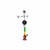 Belly Navel Ring Rasta Bong Design Surgical steel Belly Button Piercing 14 Gauge 7/16" 11mm