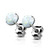 White Gold White Opal Studs Earrings