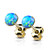 Yellow Gold Blue Opal Studs Earrings
