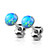 White Gold Blue Opal Studs Earrings