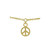 Non piercing Belly Chain ion plated gold peace sign size Small adjustable  26" -29" summer Ready
