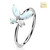 14k White Gold White Opal Butterfly Nose Ring