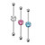 Industrial Barbell Round CZ Surgical Steel 14 gauge 38mm Fit most industrial Piercings