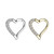 Hoop Hinged ring 14 karat Solid Gold Heart shape design with CZ jewels 16 Gauge