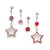2PCS Dangling Star CZ Belly Button Ring