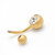 14G Sand Finish Belly Ring Button with Cz Gem