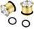 Gold Plugs 0 Ring Style with Prong Cubic Zirconia Surgical Steel- Sold as a Pair