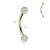 16G Paved CZ Ball Curved Barbell