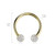 Circular Barbell Horse shoe 14 Karat Gold with CZ paved Balls Good for Ear Nose Septum And more Sold Individually 16 Gauge