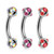 Multi Stone Set Curved Barbell  16g (1.2mm) Piercing for Cartilage eyebrow piercing Daith Tragus Helix etc