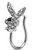 Nose Ring Clip On Non Piercing  with Cubic Zirconia Paved Playboy Bunny