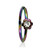 PVD Rainbow Flower CZ Bendable Hoops Rings