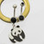 Surgical Steel Dangling Panda Double CZ Belly Button Ring