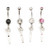 Scissor CZ Belly Button Ring Piercing