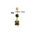 Lucky Four Leaf Clover with CZ Gem Dangle Navel Belly Ring Surgical Steel 14g