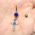 14G Cross CZ Dangling Belly Button Rings Piercing