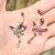 Large CZ Dragonfly Dangle Navel Belly Ring Surgical Steel 14g Sold individually