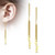 PVD Gold Love Threader Earrings Ear Chain