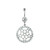 Circular Star CZ Dangle Belly Button Ring