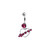 Belly Navel Dangle Ring Surgical Steel Arrow Through Heart with CZ Gems 14g - Sold individually