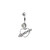 Belly Navel Dangle Ring Surgical Steel Arrow Through Heart with CZ Gems 14g - Sold individually