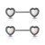 White Opal Heart Nipple Barbell