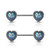 Blue Opal Heart Nipple Barbell