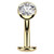 PVD Gold Clear CZ Floating Belly Button Ring