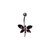 Belly Navel Ring Surgical Steel Dragonfly with CZ Gems Jewels 14g