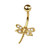 PVD Gold CZ Dragonfly Belly Rings