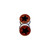Pair of Acrylic O-ring Ear Plugs Gauges Black Star Red Glitter Design