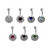 Belly Navel Ring Surgical Steel Flower with CZ Design
