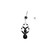 Belly Navel Ring Dangle Surgical Steel with 2 Tiered Black Beads Gothic Art Deco Style 14 Gauge